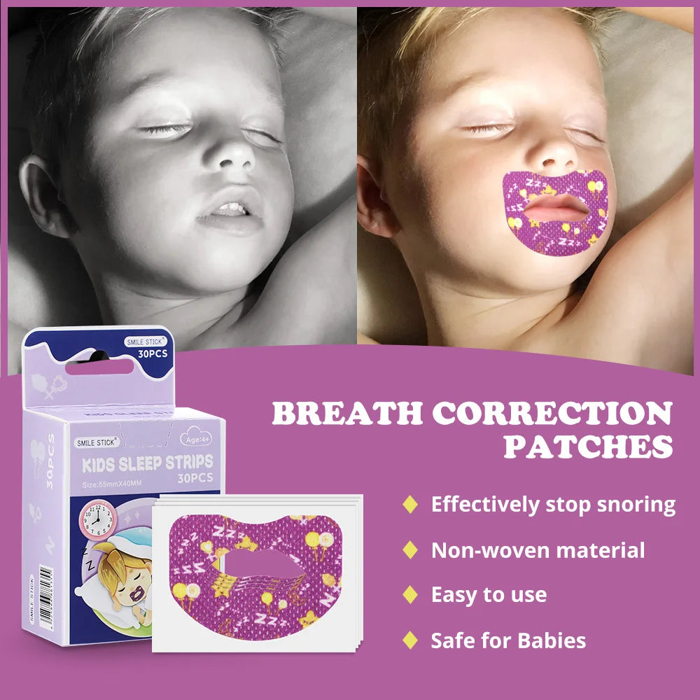 30PCS Mouth Correction Stickers Anti-Snoring Breathing Orthosis Mouth Sticker Children Anti-Snoring Stickers Improve Night Sleep