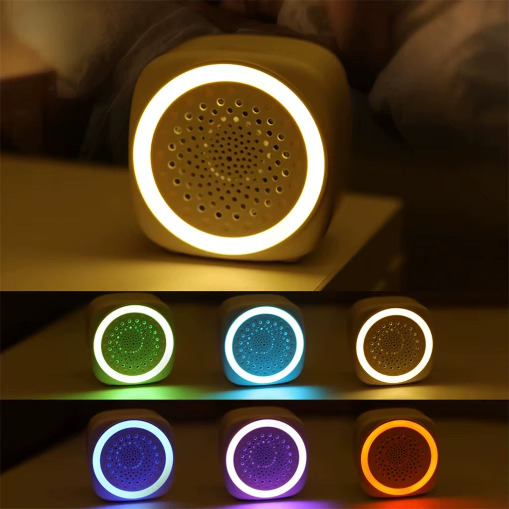 Mini White Noise Sound Machine Sleep Soother with 26 Soothing Sounds Breathing with RGB Light for Baby Adult Travel