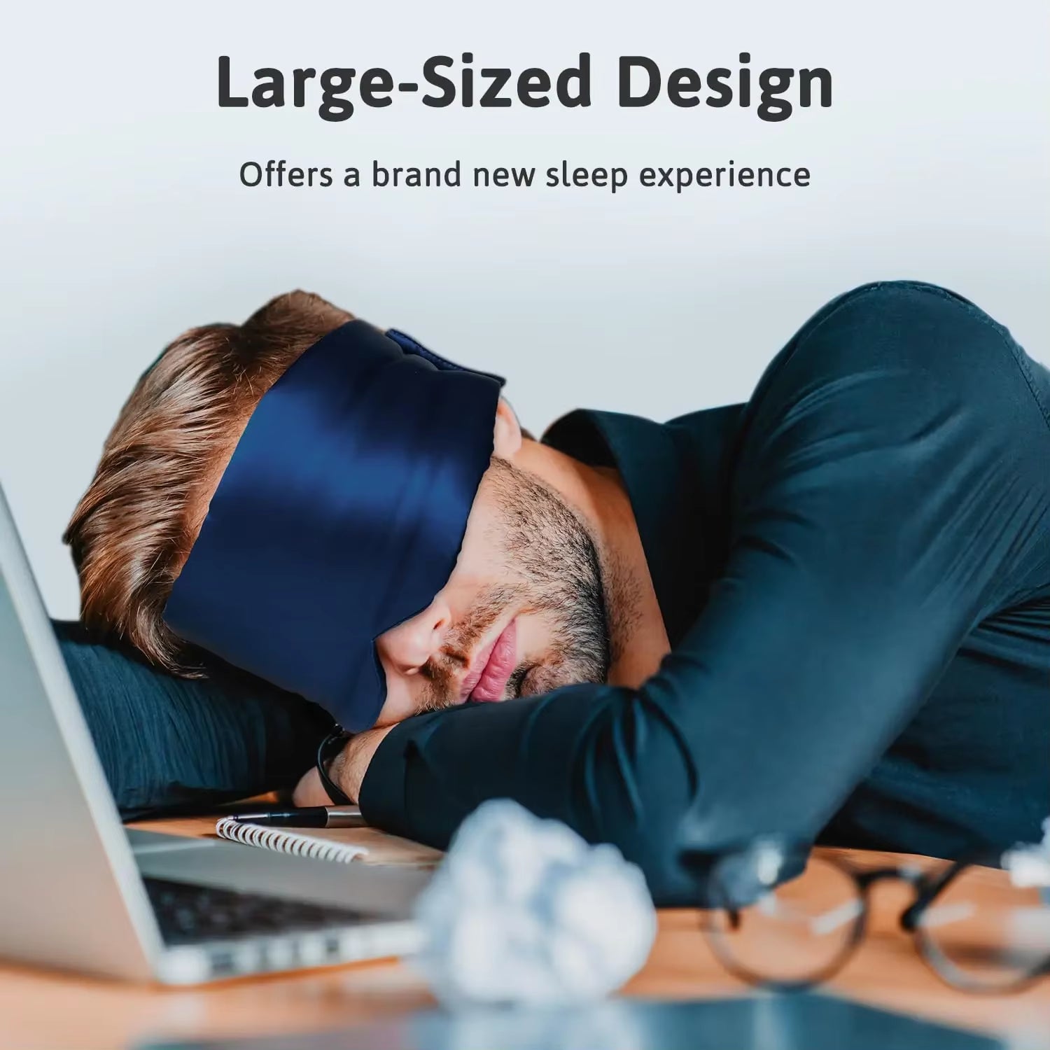 Silk Sleep Mask for Side Sleeper,Eye Mask Sleeping for Women Men 100% Mulberry Silk,Eye Cover for Sleeping with Adjustable Band