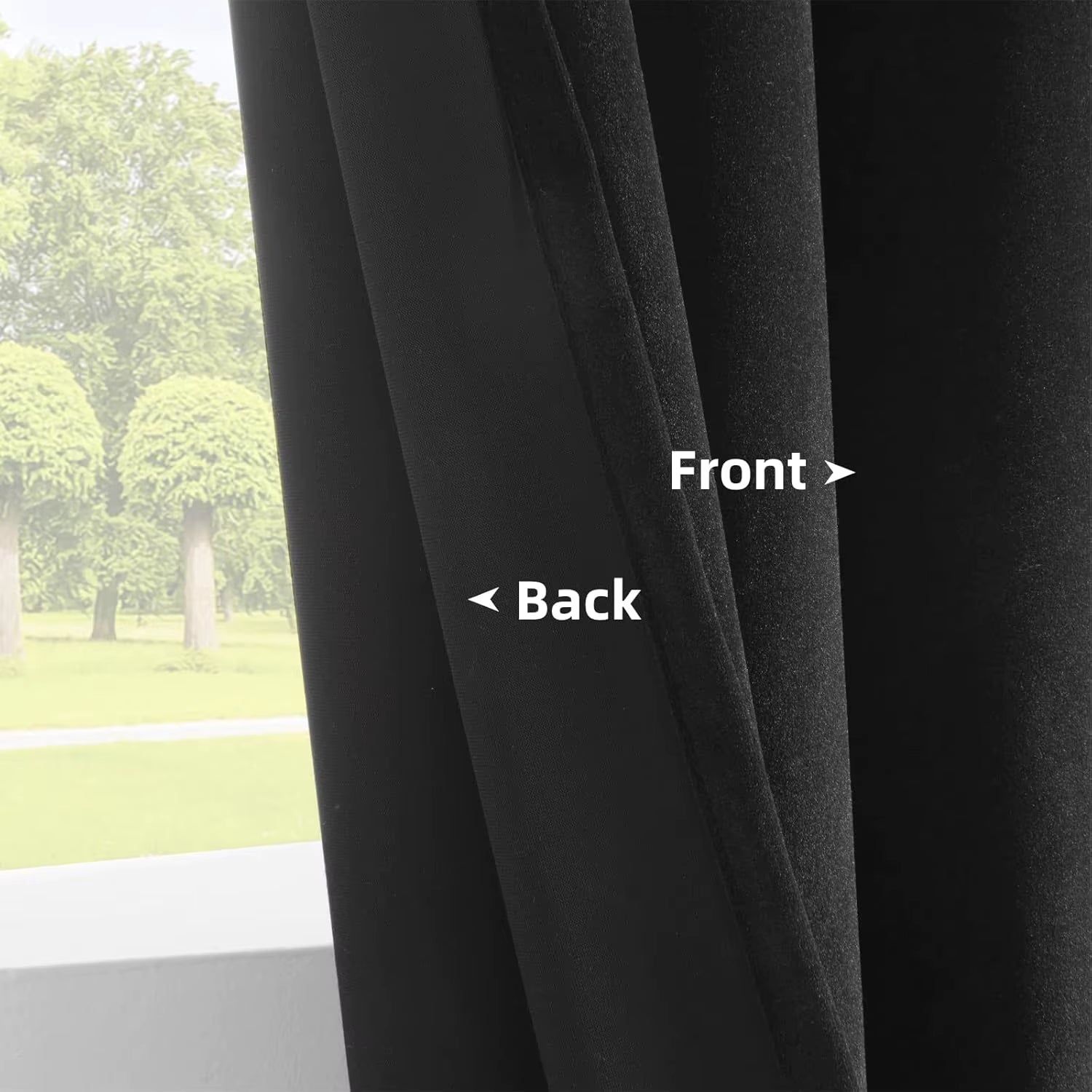 Black Velvet Curtains 84 Inch Length 1 Panels, Luxury Blackout Rod Pocket Curtains, Super Soft Room Darkening Drapes for Living