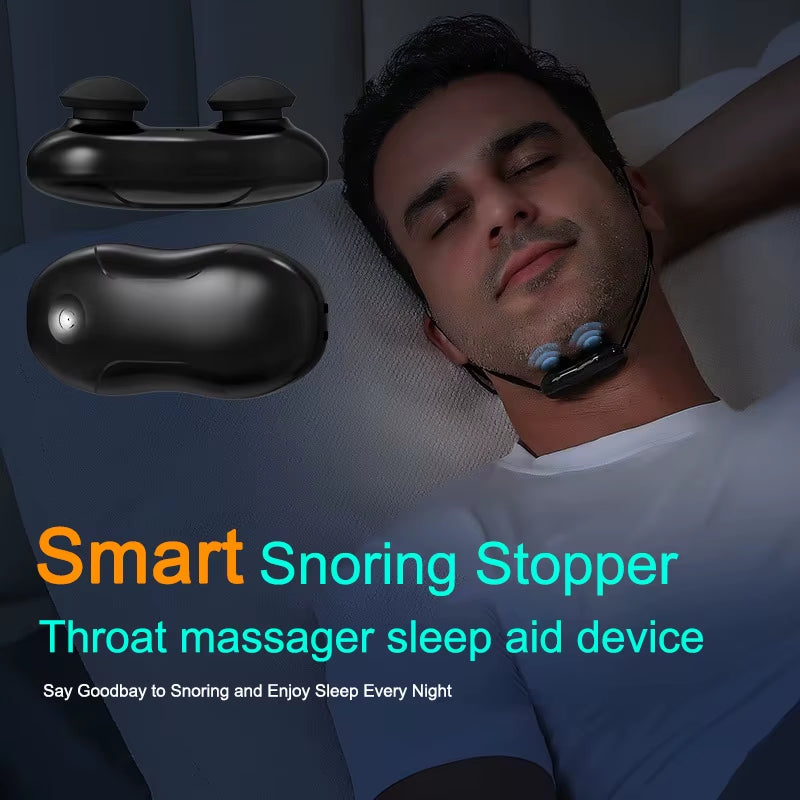 Smart anti Snoring Device Snore Stopper Snoring Solution Throat Massager Sleep Device Sleep Well Stop Snore Sleep Apnea Aid