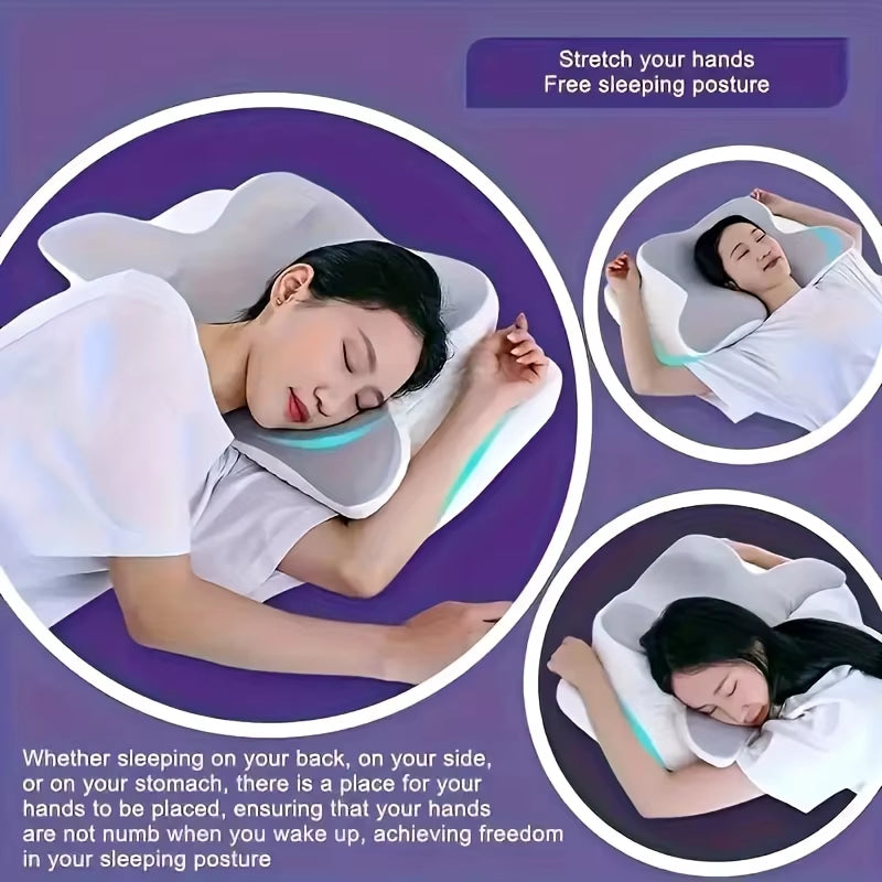Pillow Neck Cervical Spine Support Pillow Memory Foam Butterfly Shaped Pillow Slow Rebound Promotes Relaxation during Sleep 이불