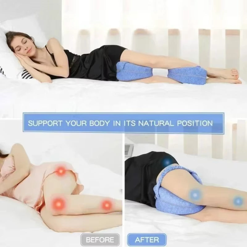 Memory Cotton Leg Pillow Hollow Heart Pregnancy Side Sleeper Sciatica Orthopedic Sciatica Back Hip Relief Pillow for Bed, Sofa
