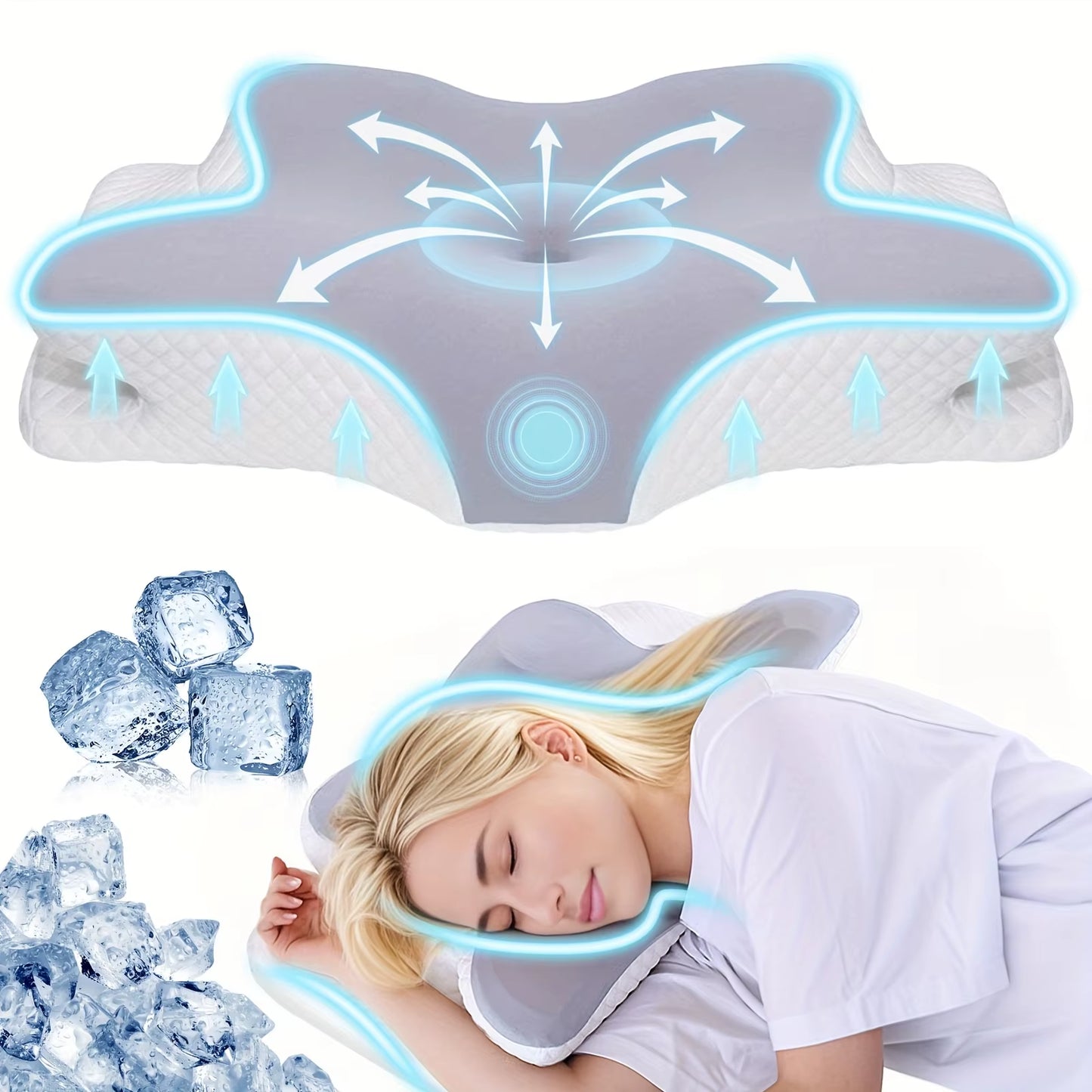 Pillow Neck Cervical Spine Support Pillow Memory Foam Butterfly Shaped Pillow Slow Rebound Promotes Relaxation during Sleep 이불