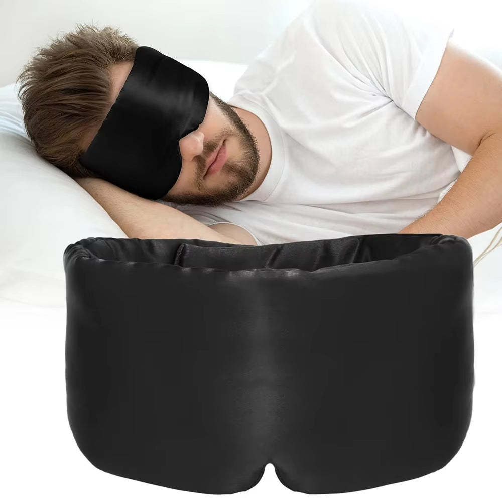 Silk Sleep Mask for Side Sleeper,Eye Mask Sleeping for Women Men 100% Mulberry Silk,Eye Cover for Sleeping with Adjustable Band