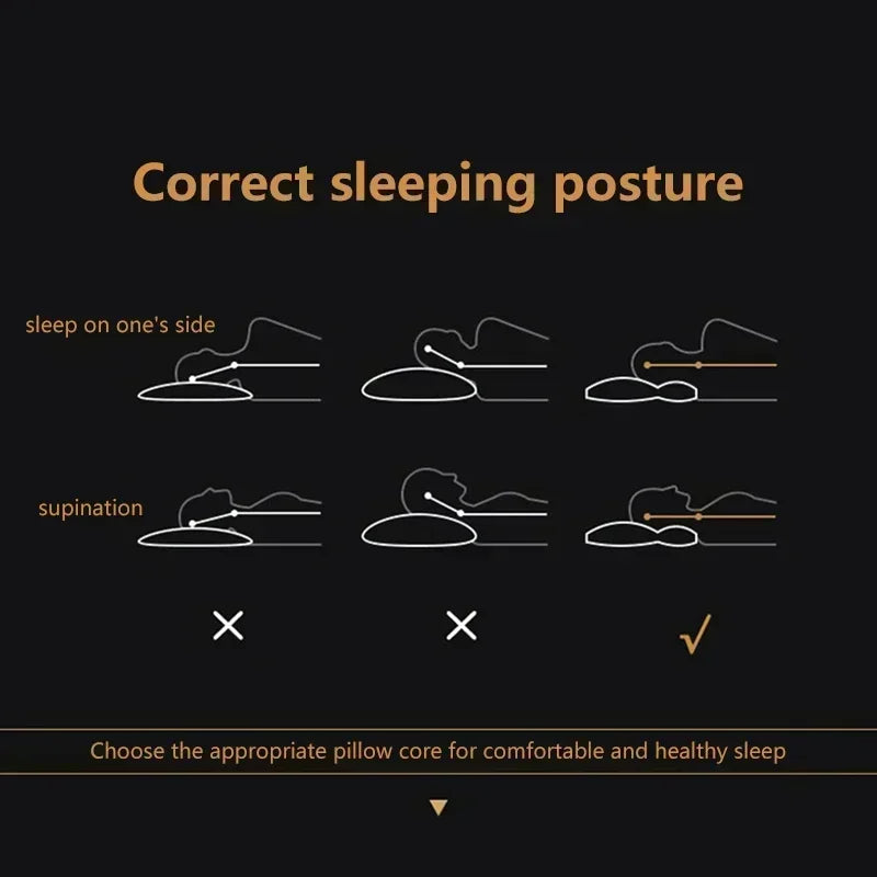 Pillow Support Cervical Vertebra to Help Sleep Home Pillow Core Does Not Collapse Anti-Snoring Pure Cotton Massage Pillow