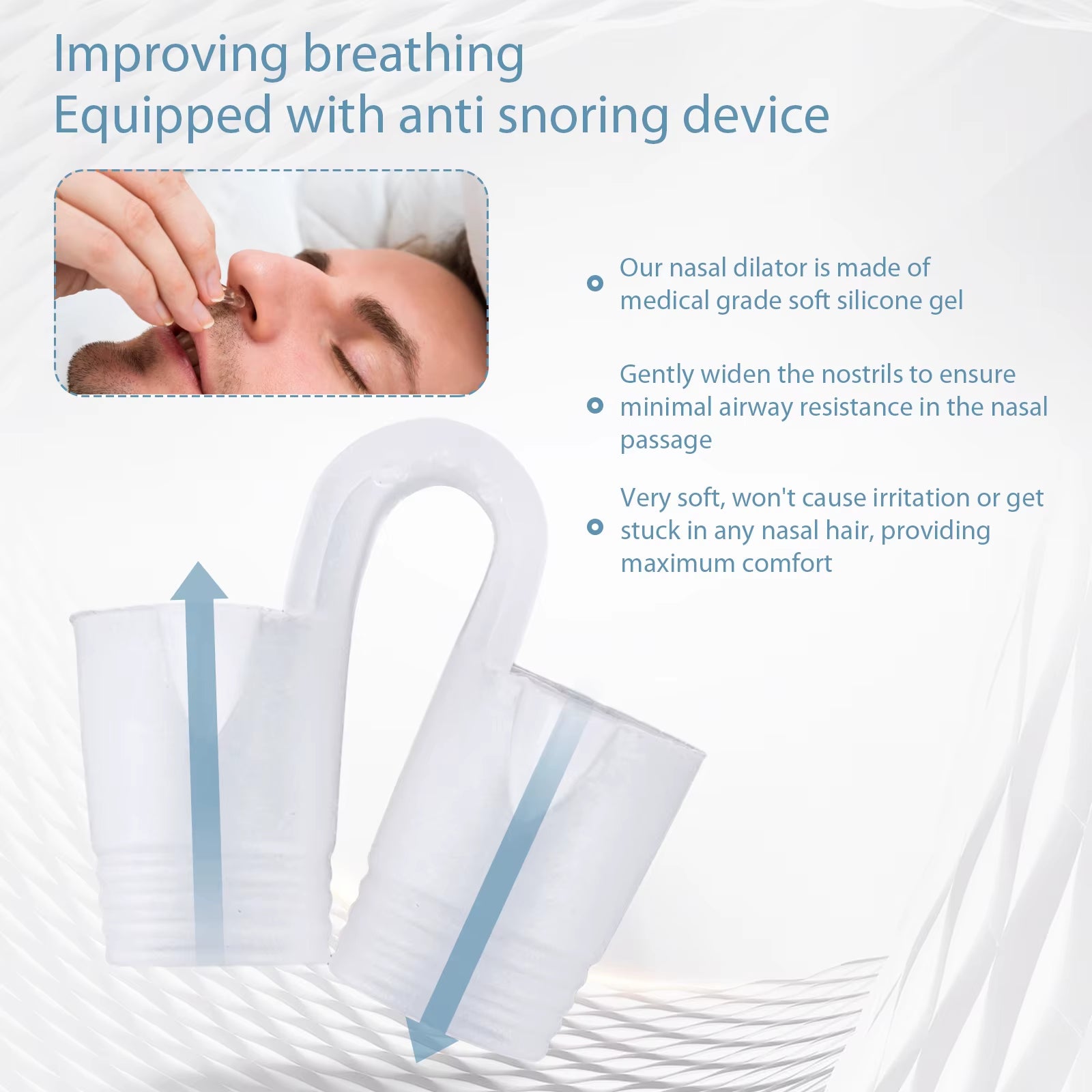 4 Pcs Nose Vent Sinus Relief Dilator Soft Silicone Vent Nasal Dilators Device Nose Clip No Strips Nose Clip for Nasal Snorers