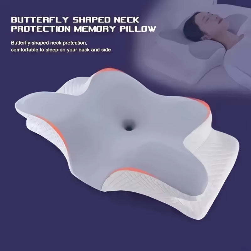 Pillow Neck Cervical Spine Support Pillow Memory Foam Butterfly Shaped Pillow Slow Rebound Promotes Relaxation during Sleep 이불