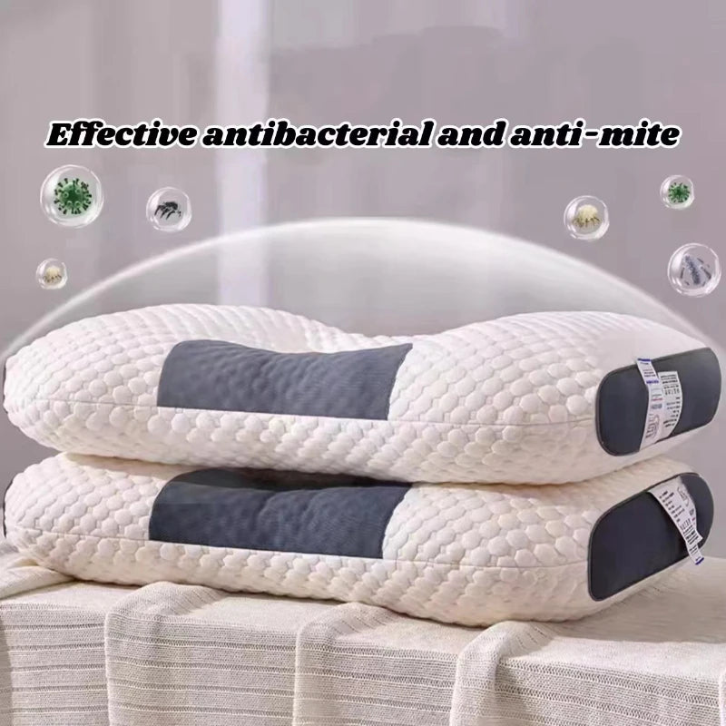 Pillow Support Cervical Vertebra to Help Sleep Home Pillow Core Does Not Collapse Anti-Snoring Pure Cotton Massage Pillow