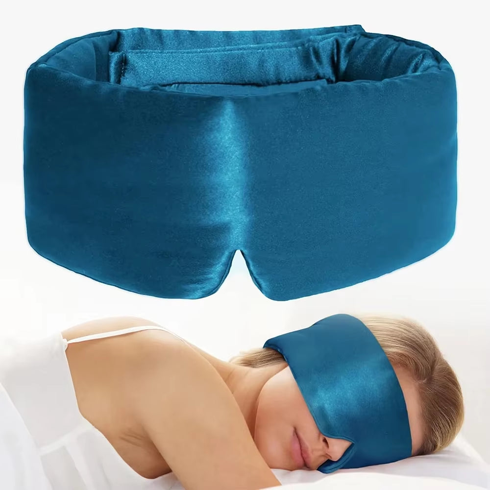 Silk Sleep Mask for Side Sleeper,Eye Mask Sleeping for Women Men 100% Mulberry Silk,Eye Cover for Sleeping with Adjustable Band