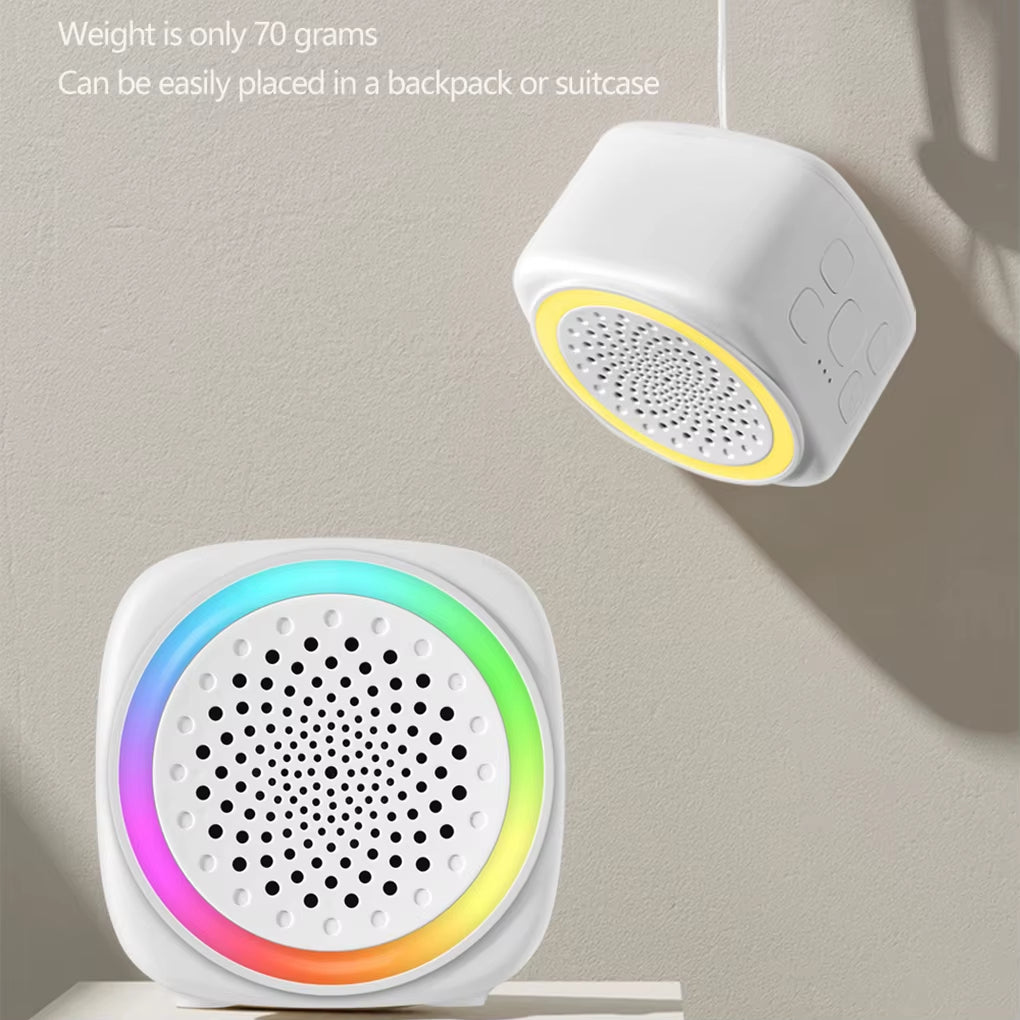 Mini White Noise Sound Machine Sleep Soother with 26 Soothing Sounds Breathing with RGB Light for Baby Adult Travel