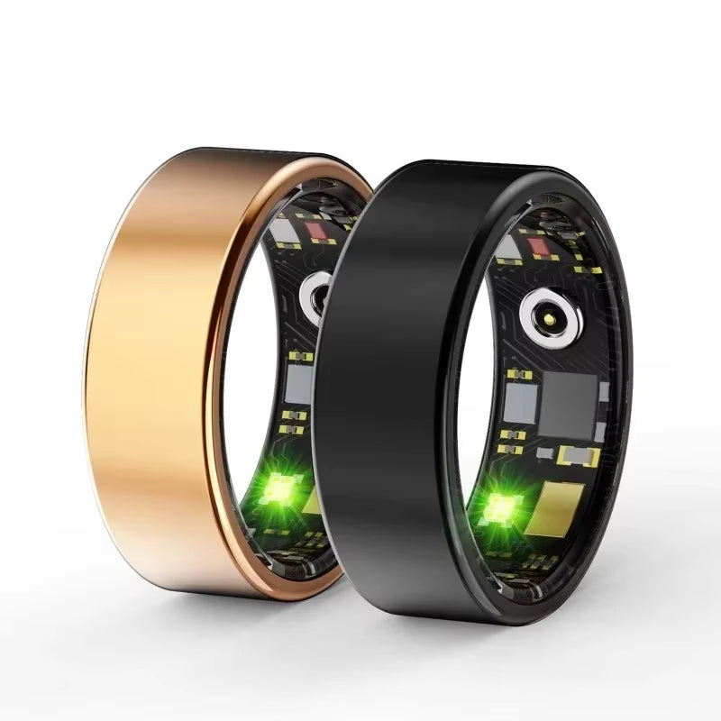 Smart Ring--300M IP68 Waterproof,Real Time Heart Rate Blood Oxygen Monitor Step Health Tracker,Accurate Sleep Counter,Sport Mode