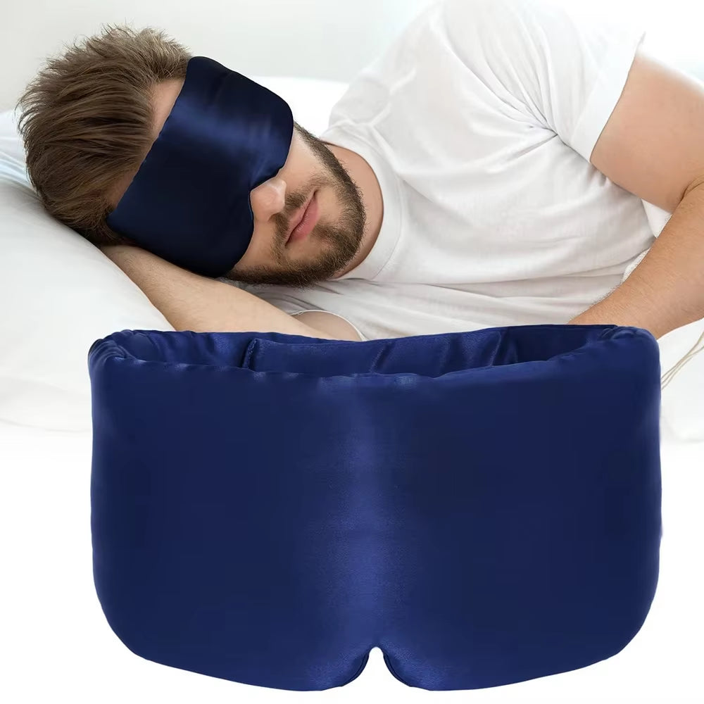 Silk Sleep Mask for Side Sleeper,Eye Mask Sleeping for Women Men 100% Mulberry Silk,Eye Cover for Sleeping with Adjustable Band