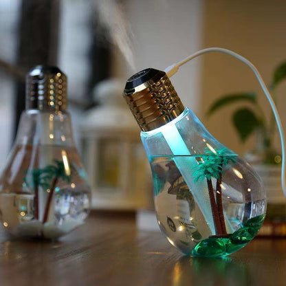 Creative Bulb Diffuser Humidifier Color Atmosphere Night Lamps Ultrasonic Essential Oil Diffuser Home Office Desktop Humidifier
