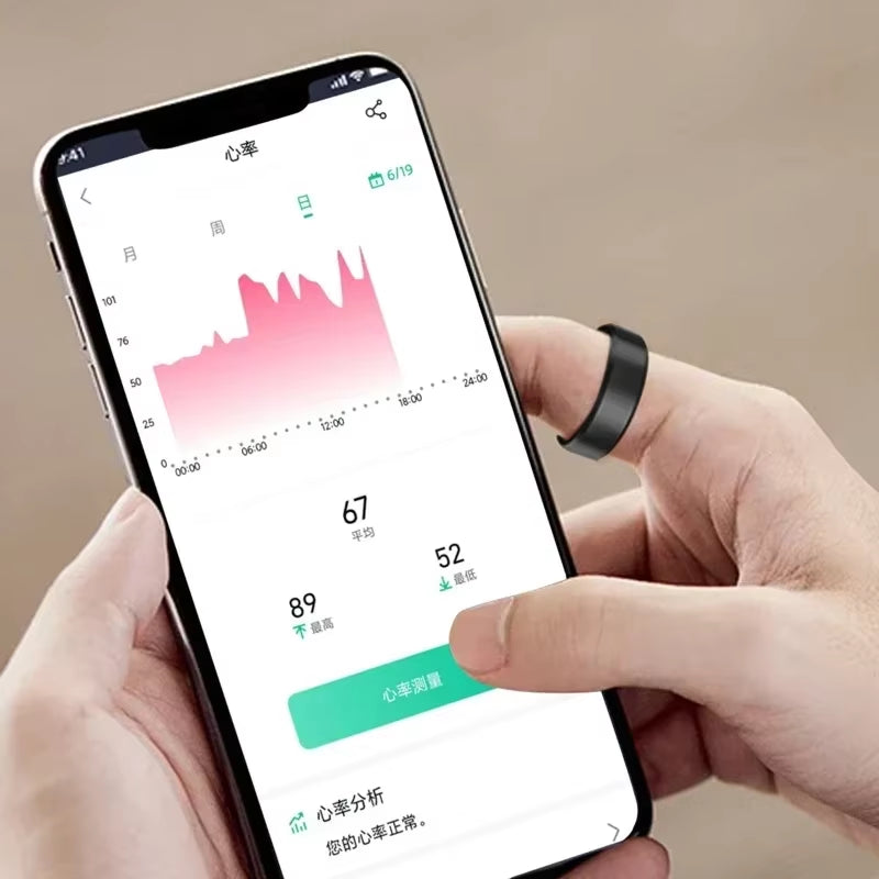 Smart Ring--300M IP68 Waterproof,Real Time Heart Rate Blood Oxygen Monitor Step Health Tracker,Accurate Sleep Counter,Sport Mode