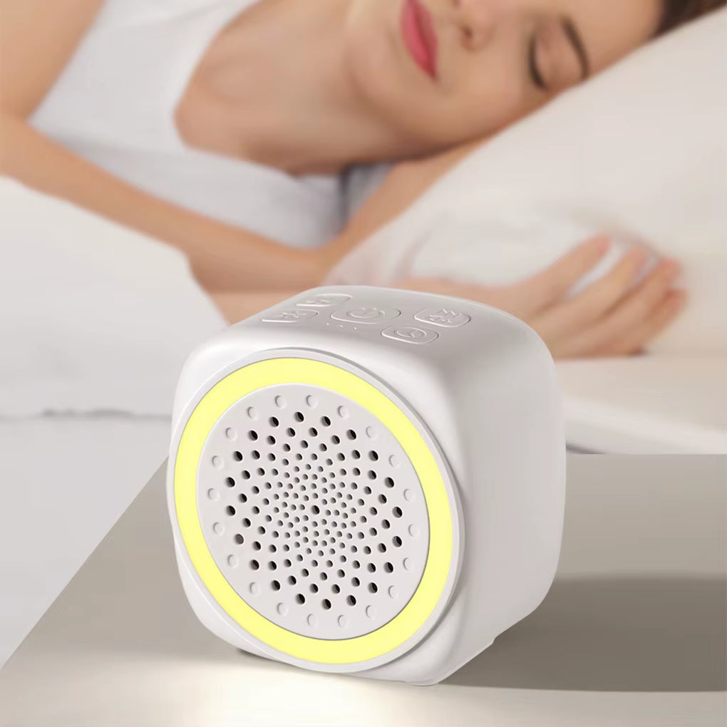 Mini White Noise Sound Machine Sleep Soother with 26 Soothing Sounds Breathing with RGB Light for Baby Adult Travel