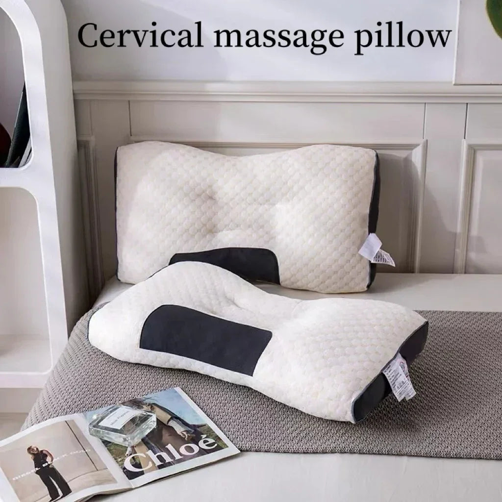 Pillow Support Cervical Vertebra to Help Sleep Home Pillow Core Does Not Collapse Anti-Snoring Pure Cotton Massage Pillow
