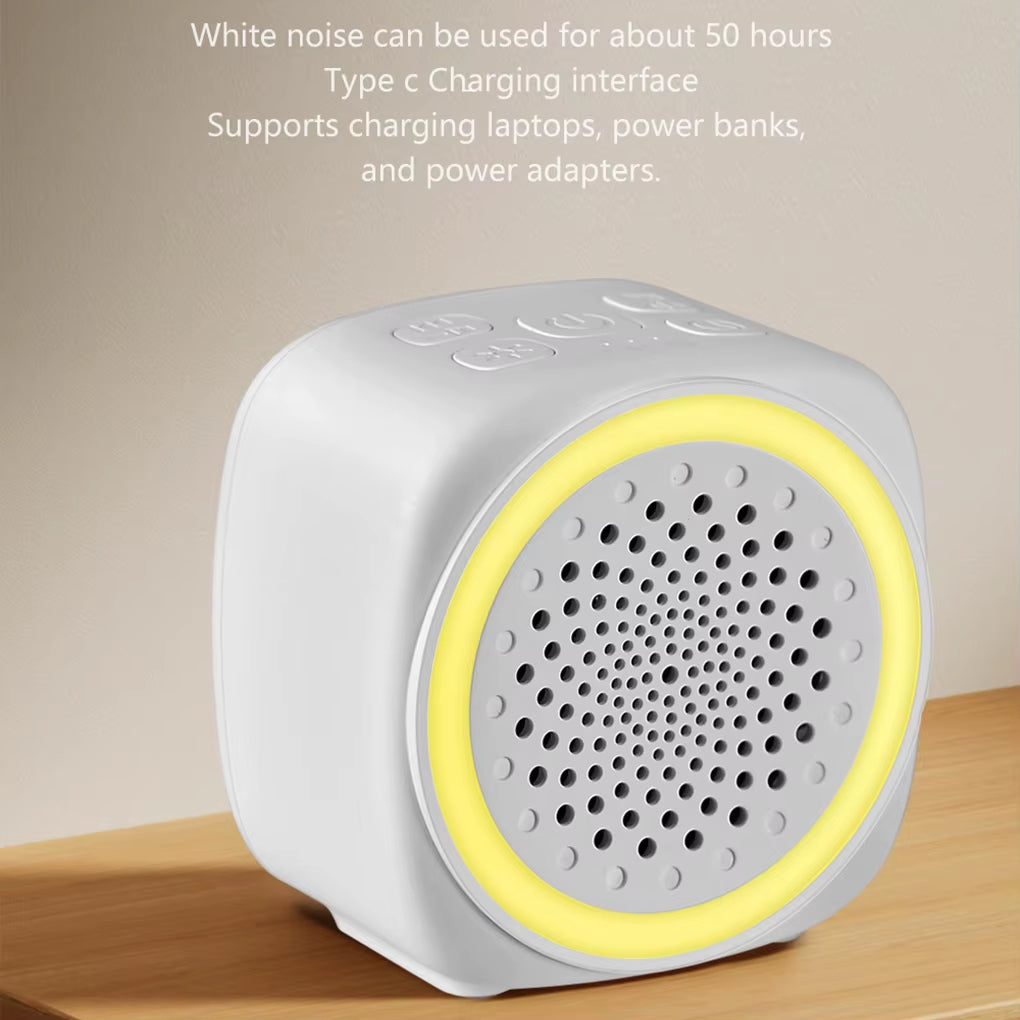 Mini White Noise Sound Machine Sleep Soother with 26 Soothing Sounds Breathing with RGB Light for Baby Adult Travel