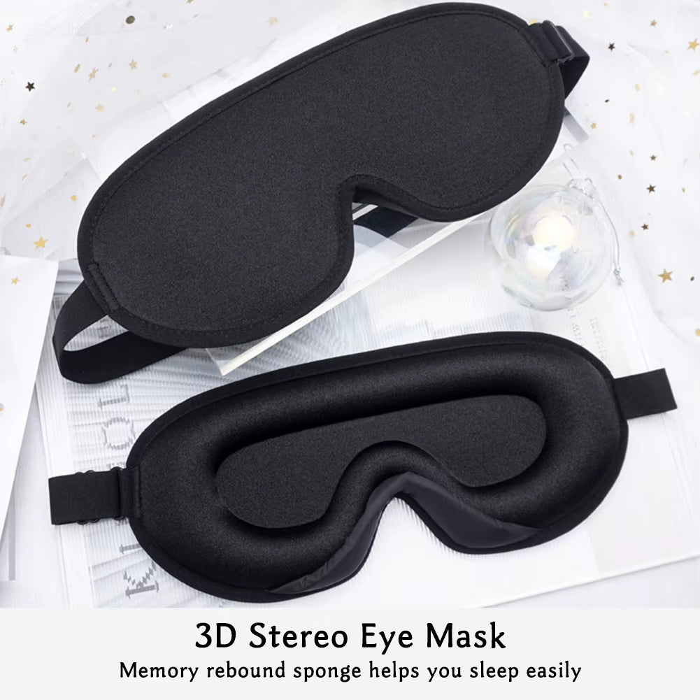 3D Memory Foam Silk Sleep Mask Soft Eye Patches Comfort Three Dimensiona Design Face Sleeping Mask Eyeshade Breathable Women Men