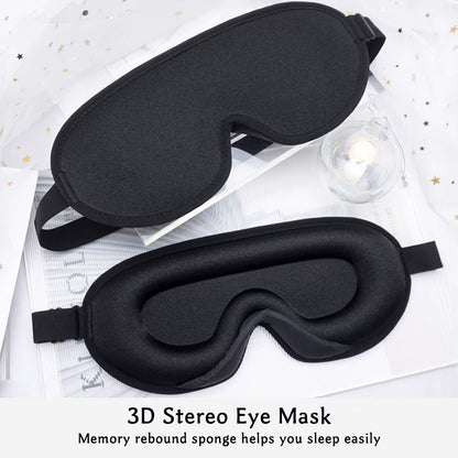 3D Memory Foam Silk Sleep Mask Soft Eye Patches Comfort Three Dimensiona Design Face Sleeping Mask Eyeshade Breathable Women Men