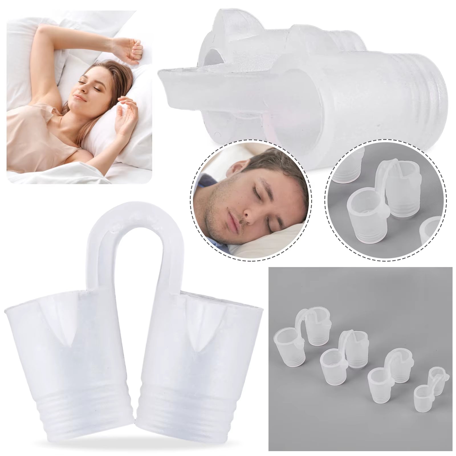 4 Pcs Nose Vent Sinus Relief Dilator Soft Silicone Vent Nasal Dilators Device Nose Clip No Strips Nose Clip for Nasal Snorers